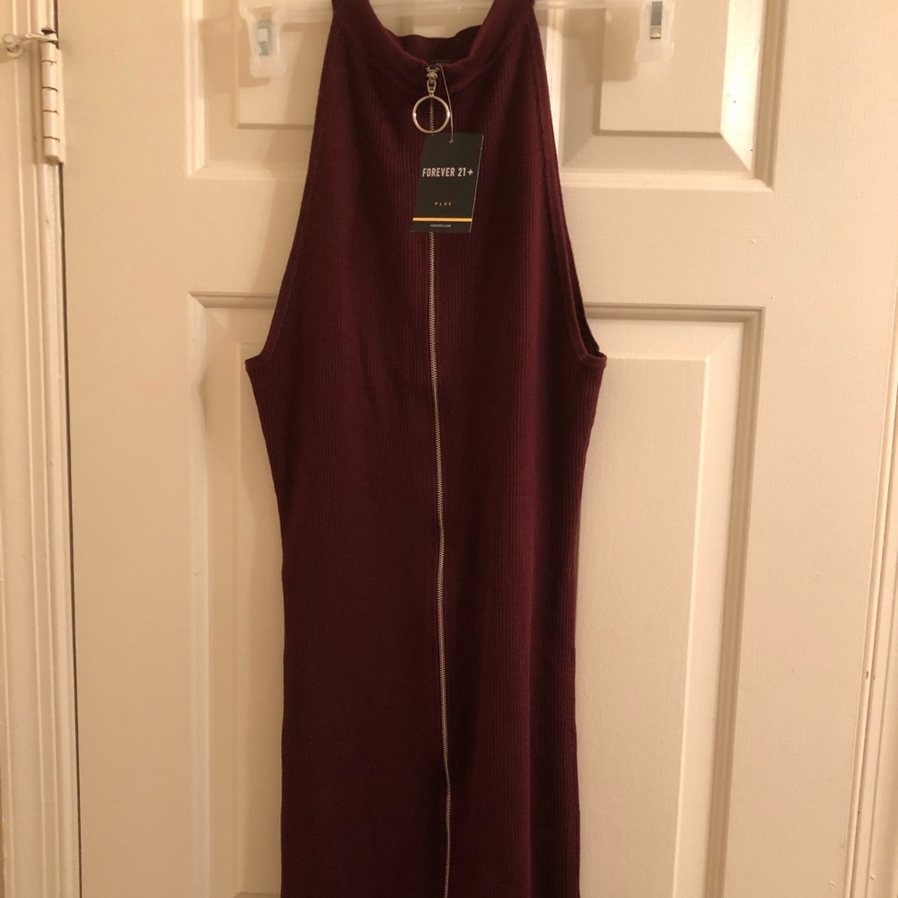 Burgundy Knitted  Dress